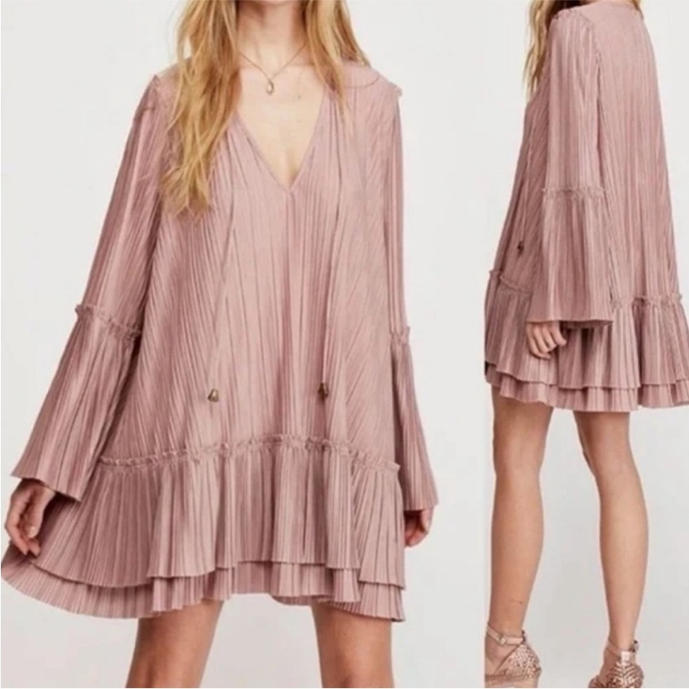 FREE PEOPLE We The Free Can’t Help It Mini Dress Rose Smoke Small